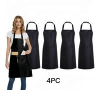 4 pezzi, grembiule da cucina, grembiule da cucina unisex regolabile, grembiule da cucina tinta unita, grembiule da cuoco, cameriere, barbecu
