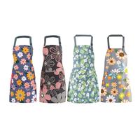 4 pezzi Grembiuli floreali, di Grembiule Cucina Impermeabili e Oleo-Repellenti Per Donne, Grembiuli regolabili, Grembiuli floreali grandi con tasche per cucinare, cuocere al forno, giardinaggio