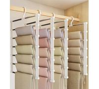 4 Pezzi Grucce Multiple Salvaspazio, Appendi Pantaloni, Hanger Jeans, Organizer Richiudibili Stampelle Armadio, Attaccapanni, Gruccia Pant Hangers, Appendini per Camicie Sciarpe Porta Gonne Cravatte