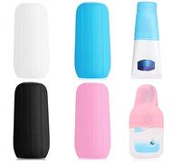 4 pezzi Guaine Elastiche da Viaggio, Silicone, Guaine a Prova di Perdite Riutilizzabili Bottle Sleeve per Articoli da Toeletta Flaconi di Shampoo Bottiglie da Viaggio (Multicolore)