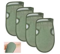 4 Pezzi Guanto Esfoliante Corpo, Guanto Scrub Corpo, Exfoliating Gloves, Utilizzo Su Entrambi Lati, Nessun Danno Alla Pelle, Adatto per Sauna, Doccia, Esfoliazione, Scrub Corpo (Verde Nordico)