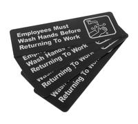 4 pezzi I dipendenti devono lavarsi le mani di tornare al lavoro Cartello