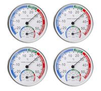 4 pezzi igrometro analogico: termoigrometro di precisione da 12,7 cm, termometro esterno e igrometro, misuratore di umidità interno per la climatizzazione della stanza, serra