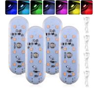 4 pezzi illuminazione interna a LED per auto, RGB 7 colori, luce magnetica touch, 8 LED atmosfera luce regolabile, illuminazione interna USB, ricaricabile per auto, luce notturna mobile