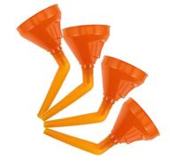 4 Pezzi Imbuto per Benzina con Manico, Bocca Larga in Plastica | Resiste alla Deformazione, Uso Versatile e Portatile, per Garage e Viaggi su Strada, Colore Arancia