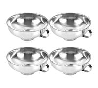 4 Pezzi Imbuto per Conserve con Manico in Acciaio Inox Bocca Larga | Rete Fine ad Alta Densità, Base Rinforzata Antiscivolo, Superfici Lisce senza Residui, per Bottiglie e Salse