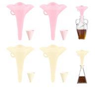 4 Pezzi Imbuto Pieghevoli, Silicone imbuti cucina con Aste di Supporto, Multifunzione Imbuti Set, Portatile Imbuto Piccolo per Polveri, Liquidi, Oli, Profumi(Albicocca*2,Rosa chiaro*2)