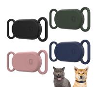 4 Pezzi Impermeabile Localizzatore Animali,custodia in silicone per GPS Tracking Finder compatibile con smart tag 2 samsung per accessori per Collare per cani(Nero/Blu/Verde/Rosa)