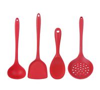 4 pezzi Impostare il cucchiaio in silicone spatola set non stick cottura strumenti di cottura accessori da maniglia ergonomica colore rosso ad alta temperatura per in casa