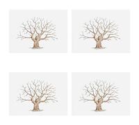 4 pezzi impronte digitali immagine matrimonio - tela personalizzata per impronte digitali - Libro degli ospiti su tela | Per anniversario compleanno firma