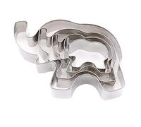 4 Pezzi in Acciaio Inox Elephant Cookie Cutters, Elefante Forma Biscotto Stampo Di Cottura Biscotto Stampo, Animale Cookie Cutter Set Diy Di Cottura Strumenti