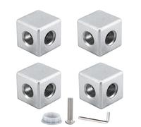 (4 pezzi) in lega di zinco cubo angolo staffa T Slot accessori per 4040 serie europea profilo estrusione in alluminio con viti e chiave