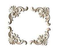 4 pezzi in legno intagliato applique statuette in legno modanature cornice per decorazione 4 cm x 4 cm