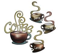 4 pezzi in metallo tazza da caffè decorazione da parete bar caffè decorazione caffè decorazione da parete a tema caffè decorazione da parete vintage tazza da caffè segni da parete per decorazioni da