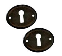 4 pezzi in ottone antico piastra di copertura del buco della serratura inserto ovale for mobili bocchette for chiavi protezioni Per Serratura Porta