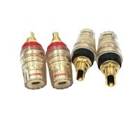 4 pezzi in ottone placcato oro 4 mm terminale a banana for amplificatore altoparlante rosso e nero