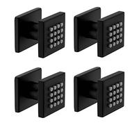 4 pezzi in ottone quadrato corpo spray doccia getti ad alta pressione regolabile massaggio spa laterale spruzzatore a parete doccia set, finitura nera opaca