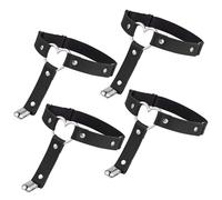 4 Pezzi In Pelle Gamba Giarrettiera A Forma di Cuore Regolabile Giarrettiera Gothic Thigh Garter Anti Slip Clip Donne Halloween Rave Carnevale Cosplay Party Accessori Nero