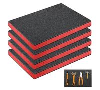 4 pezzi in schiuma di taglio 400 x 300 mm, valigetta per attrezzi, valigetta in gommapiuma, inserto per attrezzi da ritagliare (nero, 400 mm x 300 mm x 2,5 mm)