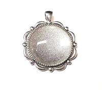 4 Pezzi Incastonatura Gioielli Ciondolo Vuoto Lunetta Medaglioni in Metallo 30 mm Rotondo e 4 Pezzi Cornice Cabochon in Vetro Trasparente, 41 mm x 36 mm e 30 mm Cabachon, Ottone