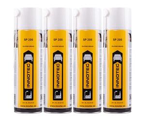 4 pezzi INNOTEC SP200 grasso in silicone spray 500 ml - grasso spray in silicone impermeabile di alta qualità, lubrifica plastica, gomma, metallo, previene il deterioramento, facilita i movimenti di