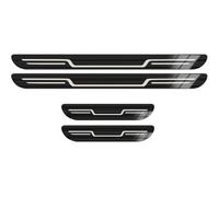 4 Pezzi Inossidabile Battitacco Auto, per Smart Fortwo Forfour 450 451 452 453 454 EQ, AntiGraffio Scuff Adesivi Decorativi Accessori Protezioni Davanzali Porte Auto,D