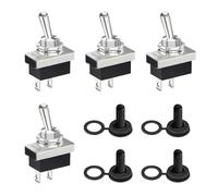 4 Pezzi Interruttore a Levetta 12V 25A SPST ON OFF 2 Pin con Cappuccio Impermeabile, KN3D-101 Interruttore Elettrico Universale in Plastica e Metallo, per Auto Camion Barca Camper Progetti Elettronici