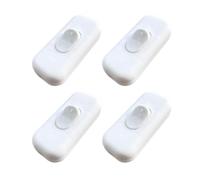 4 Pezzi Interruttore a Levetta Inline per Cavo 1A 250V Bianco, Interruttore Bipolare per Lampade con Morsetti a Vite, per Lampada da Scrivania, Comodino e Piccoli Elettrodomestici