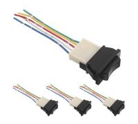 4 Pezzi Interruttore Alzacristalli Pin, con Cablaggio | Montaggio Plug And Play, Contatto Affidabile, Pulsante a Bilanciere con Frecce, Luce Blu