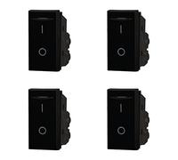 4 Pezzi Interruttore Bipolare 0-1, Compatibile Con Bticino Axolute (Nero)