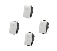 4 Pezzi Interruttore bipolare 2P 16A compatibile con BTicino Matix | Bianco | modulo da incasso per supporto e placca compatibile