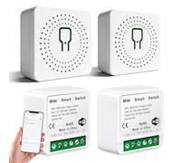 4 pezzi interruttore della luce intelligente modulo 1 via: interruttore wireless Smart Switch, mini interruttore Wi-Fi fai da te, app e controllo vocale, controllo dei tasti, interruttore della luce