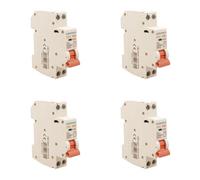 4 Pezzi Interruttore Magnetotermico 10A C10, 1P+N 6kA Curva C, Slim Solo 1 Modulo DIN 220V AC, Certificato IEC60898-1, Serie PN8H