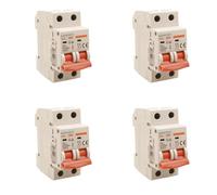 4 Pezzi Interruttore Magnetotermico 10A C10, Bipolare 2P, Curva C 6kA, 2 Moduli DIN 220V AC, Certificato IEC60898-1, Serie SB6L