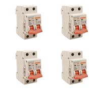 4 Pezzi Interruttore Magnetotermico 16A B16, Bipolare 2P, Curva B 6kA, 2 Moduli DIN 220V AC, Certificato IEC60898-1, Serie SB6L