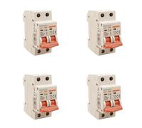 4 Pezzi Interruttore Magnetotermico 16A C16, Bipolare 2P, Curva C 6kA, 2 Moduli DIN 220V AC, Certificato IEC60898-1, Serie SB6L