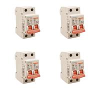 4 Pezzi Interruttore Magnetotermico 32A C32, Bipolare 2P, Curva C 6kA, 2 Moduli DIN 220V AC, Certificato IEC60898-1, Serie SB6L