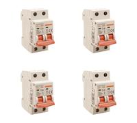 4 Pezzi Interruttore Magnetotermico 40A C40, Bipolare 2P, Curva C 6kA, 2 Moduli DIN 220V AC, Certificato IEC60898-1, Serie SB6L