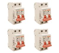 4 Pezzi Interruttore Magnetotermico 63A C63, Bipolare 2P, Curva C 10kA, 2 Moduli DIN 220V AC, Certificato IEC60898-1, Serie Professionale PB8H