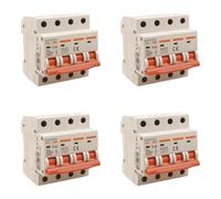 4 Pezzi Interruttore Magnetotermico Trifase 4P 16A C16, Curva C 6kA, 4 Moduli DIN 380V AC, Certificato IEC60898-1, Serie SB6L