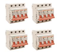 4 Pezzi Interruttore Magnetotermico Trifase 4P 32A C32, Curva C 6kA, 4 Moduli DIN 380V AC, Certificato IEC60898-1, Serie SB6L