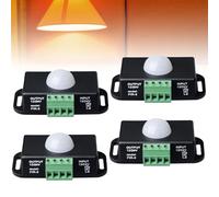 4 Pezzi Interruttore sensore di Movimento, Controller interruttore LED Sensore PIR 12V/24V per Strisce LED Flessibili