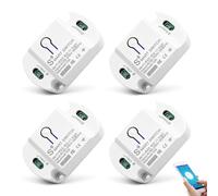 4 Pezzi Interruttore Smart per Luce, Interruttore Wlan, Interruttore Luce Alexa, Modulo Interruttore Wlan Mini Smart Switch, Mini Interruttore Wlan Fai-da-te per Casa Intelligente e Gestione dei
