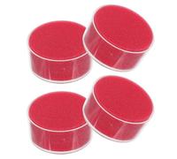 4 Pezzi Inumiditore per Dita in Spugna Rotonda Plastica Rosso | Facilita il Conteggio di Carte e Moduli, Superficie Liscia, per Bibliotecari e Archivisti