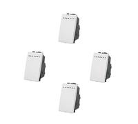 4 Pezzi Invertitore unipolare 1P 16A compatibile con BTicino Living Light e Living International - Bianco - modulo da incasso