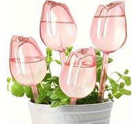 4 pezzi Irrigatore a tulipano, Irrigatore automatico, Irrigatore pigro, Dispositivo di gocciolamento per rose, Irrigatore per vasi, Design dell'uscita stretta che può prolungare il tempo di gocciolame
