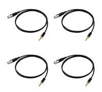 4 pezzi Jack da 3,5 mm a Mini XLR femmina a 3 pin per BM800 PC Cuffie Mixer Microfono Amplificatore stereo per telecamera 0.