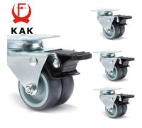 4 pezzi KAK ruota girevole muta ruota di ricambio 2 pollici 60 kg ruote per mobili a rulli sicuri in gomma morbida per tavolo da pranzo carrello