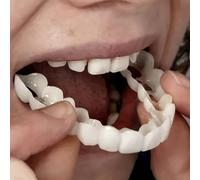 4 pezzi Kit di decorazione per il sbiancamento dei denti con sorriso, 2a generazione, facile da usare Tagli Unica,Denti superiori non perforati + denti inferiori,Nessun foro + foro (8 pezzi/set)ABS