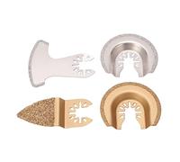 4 Pezzi Kit di Lame per Sega Multiutensile Oscillanti Universali Lame per Sega in Metallo Duro Semicerchio Segmento Dito Grana Oscillante per Stucco Ceramica Muratura